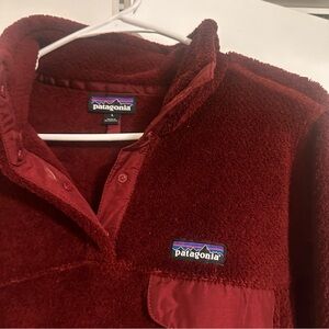 Patagonia Red Fleece Jacket Soft Plush Quarter-Zip
